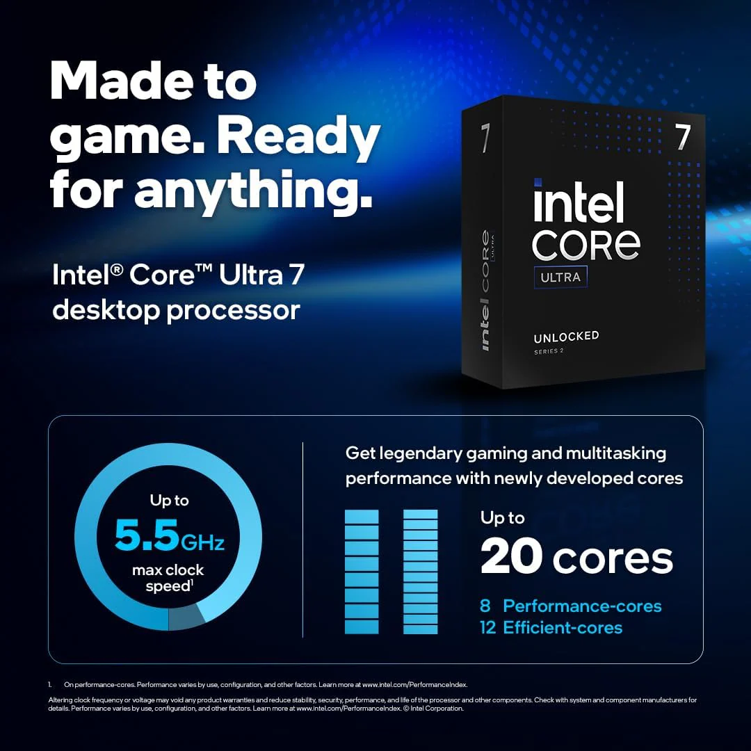 Intel Core Ultra 7 265KF Processor 36+33MB Cache 3.30-5.50GHz - Image 4