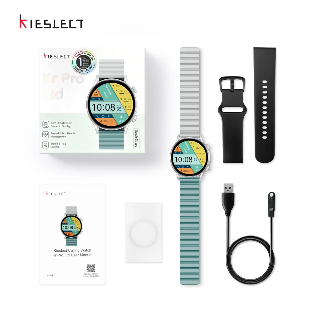 Kieslect Calling Watch Kr Pro Ltd | Smart Watch | Silver 1.43" Amoled IP68 Waterproof - Image 4