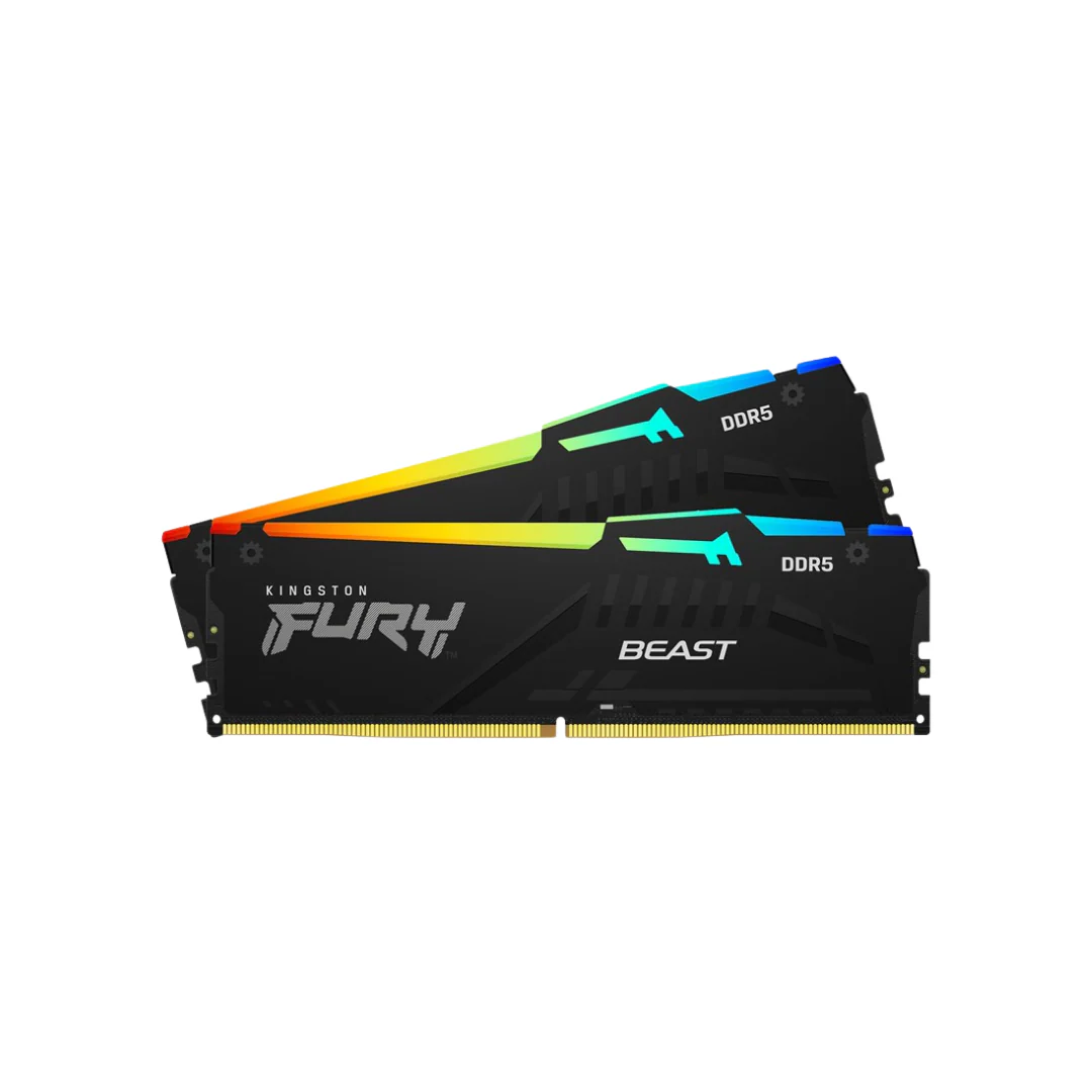 Kingston Fury Beast RGB 32GB 16Gx2 DDR5 6000MT/s CL30 KF560C30BBEAK2-32 Desktop Memory