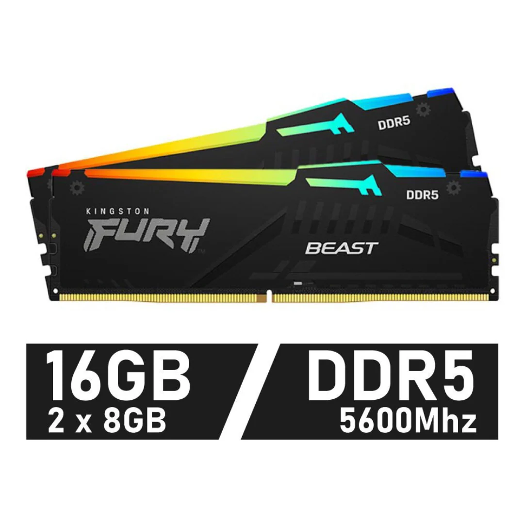 Kingston Fury Beast RGB 16G 8x2 DDR5 5600MHz CL36 KF556C36BBEAK2-16 Desktop Memory - Image 4
