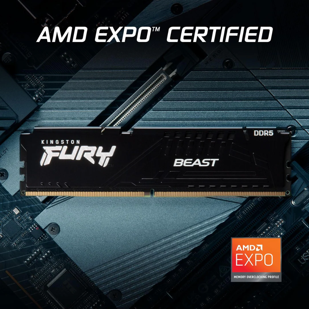 Kingston Fury Beast RGB 64GB 32Gx2 DDR5 6000MT/s CL30 KF560C30BBAK2-64 Desktop Memory - Image 2