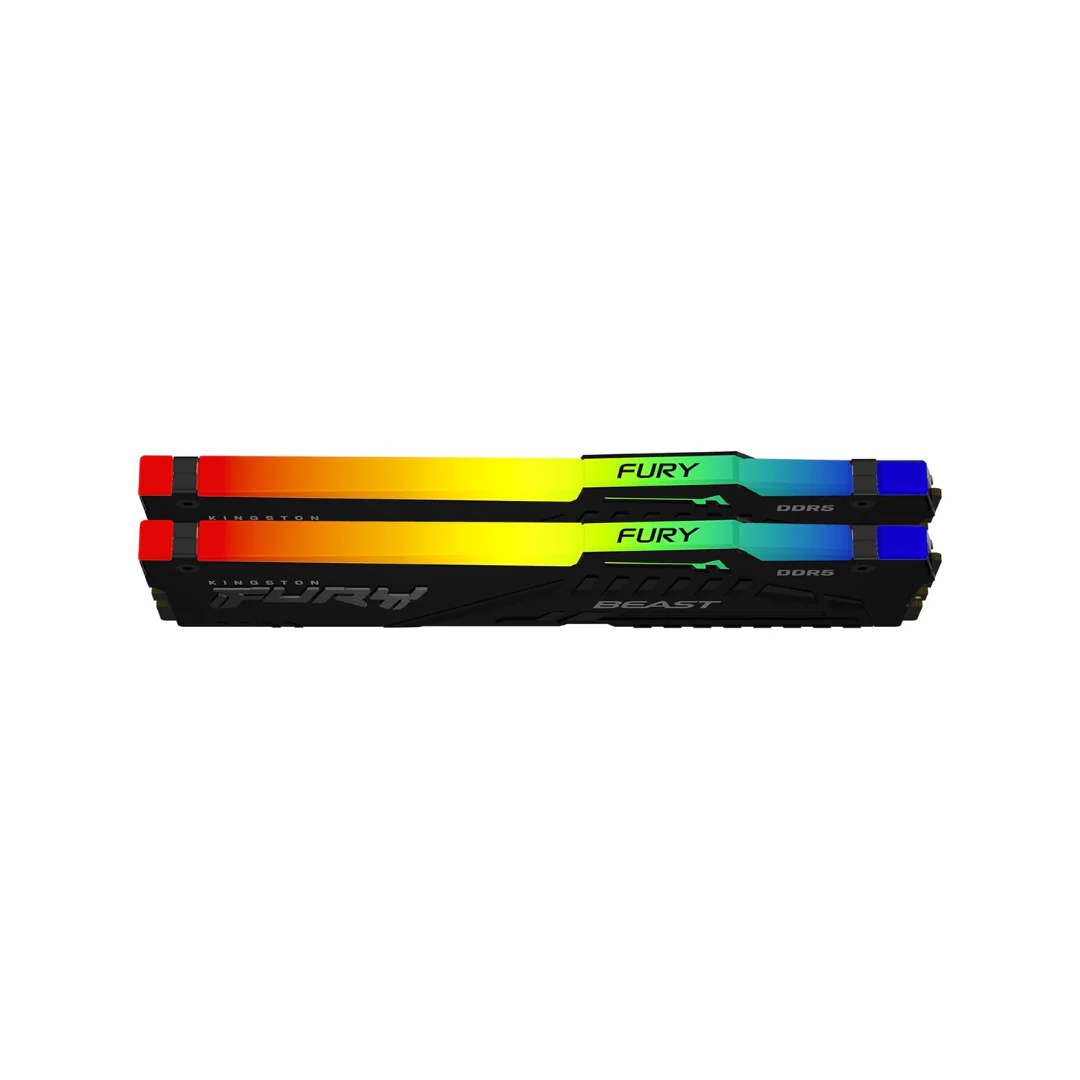 Kingston Fury Beast RGB Black 64GB Dual DDR5 6400MTs CL32-39 1.40v Desktop Memory KF564C32BBAK2-64 - Image 3