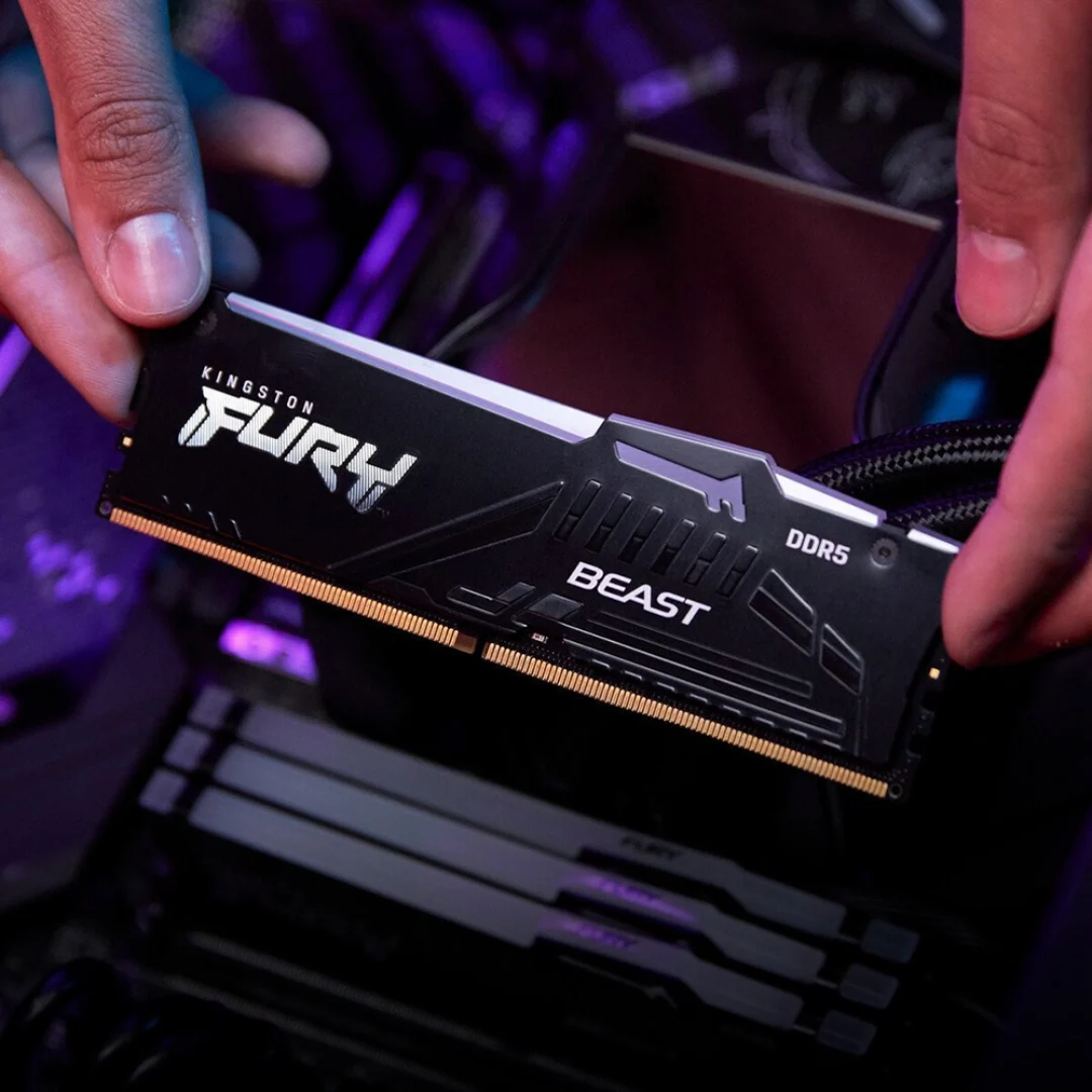 Kingston Fury Beast RGB Black 64GB Dual DDR5 6400MTs CL32-39 1.40v Desktop Memory KF564C32BBAK2-64 - Image 4