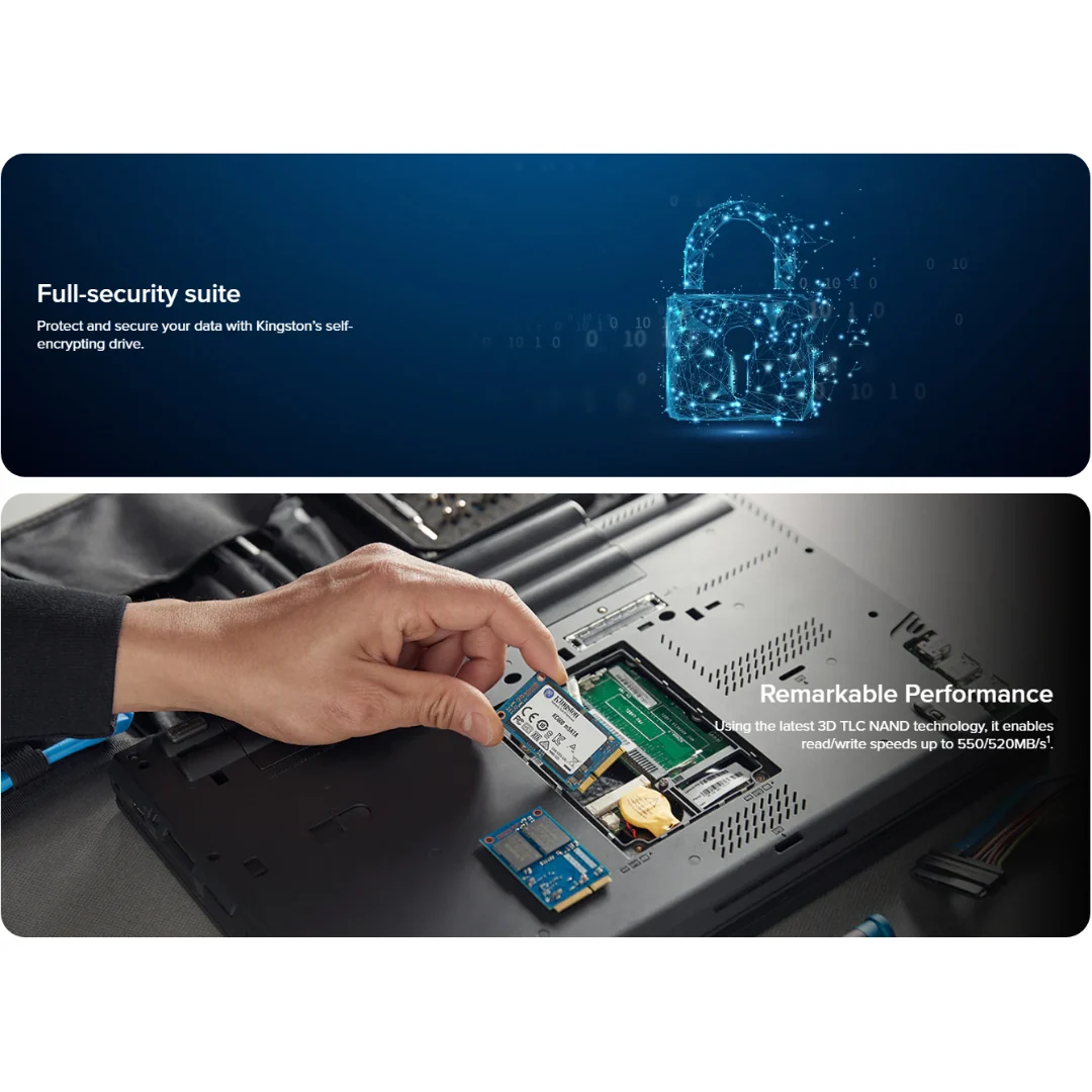 Kingston KC600 mSATA 2.5" SATA III 3D TLC NAND Internal SSD Drive ( SKC600MS/1024G - SKC600MS/512G ) - Image 4