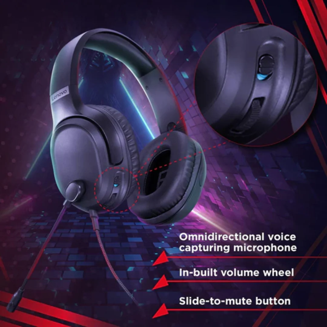 Lenovo Ideapad H100 Black Gaming Headset - Image 4