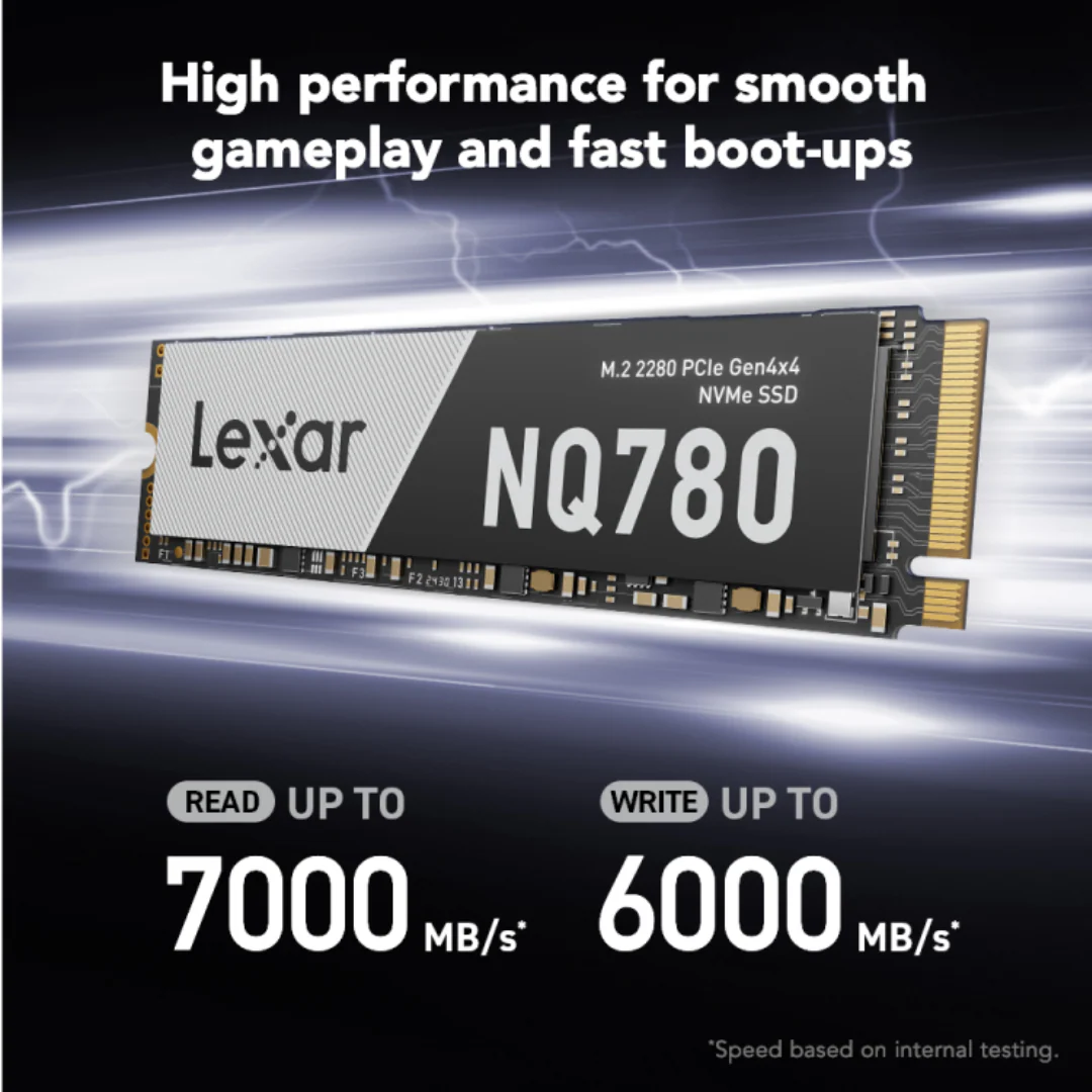 Lexar NQ780 1TB M.2 NVMe SSD Gen4x4 2280 PCIe 6500MB/s Read LNQ780X001T-RNNNG - Image 2