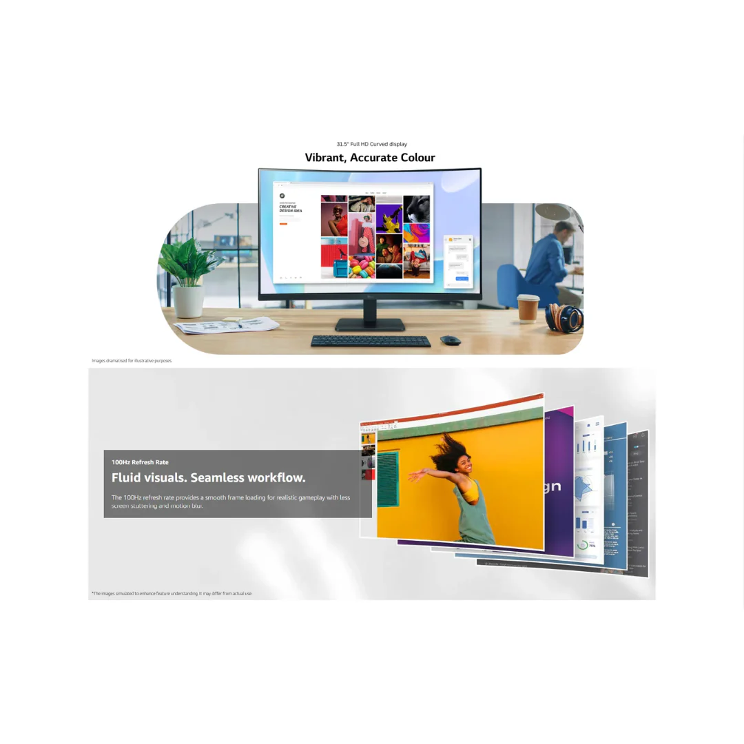 LG 32MR50C-B 32" Curved VA 100Hz 1920x1080 FHD Freesync Monitor - Image 4