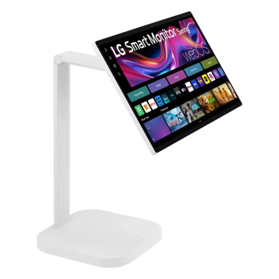 LG 32U889SA-W 32" IPS 4K UHD Touchscreen Smart Monitor Swing with Tilt, Height, Swivel, and Portrait Mode with wheels - Image 2