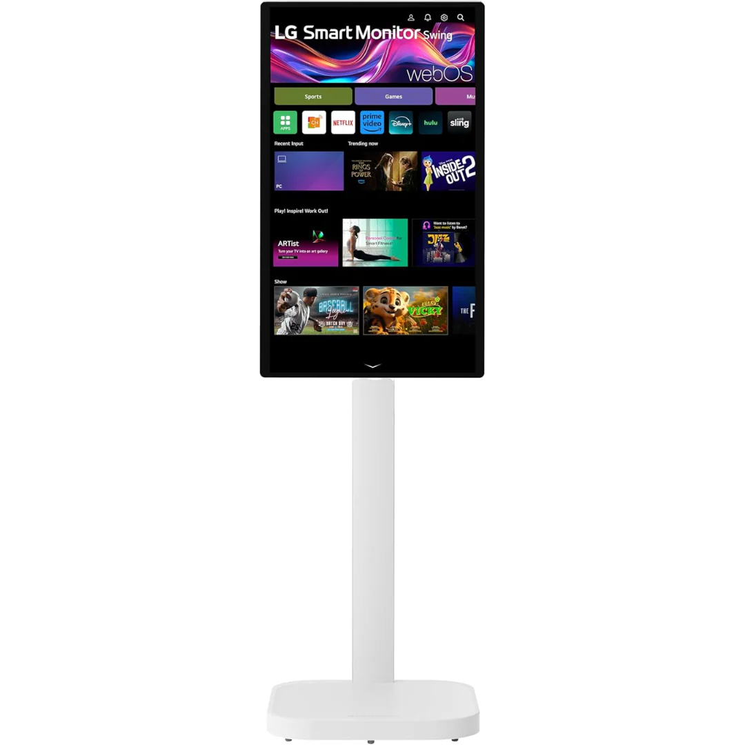 LG 32U889SA-W 32" IPS 4K UHD Touchscreen Smart Monitor Swing with Tilt, Height, Swivel, and Portrait Mode with wheels - Image 3