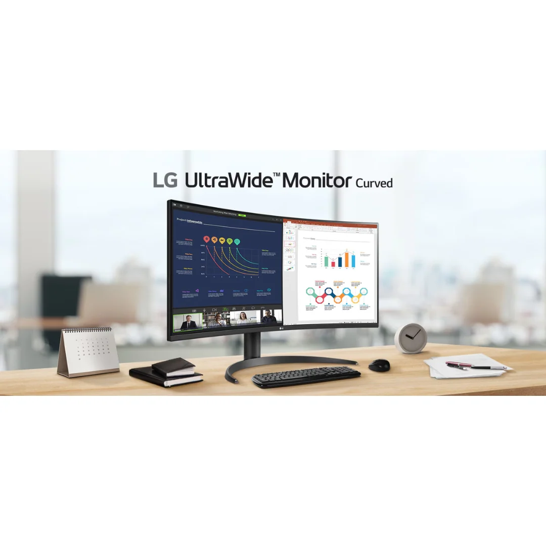 LG 34WR55QK-B 34" Ultrawide VA 100Hz WQHD (3440x1440) 5ms GTG Curved Monitor w/ USB Type-C - Image 4