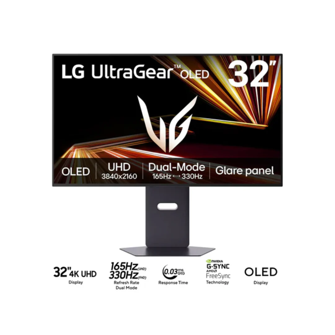 LG UltraGear 32GX850A-B 32" 4K UHD OLED (3840x2160) Dual Mode (UHD 165Hz / FHD 330Hz) 0.03ms GtG Gaming Monitor with Tilt, Height, Swivel & Pivot Adjustment - Image 2