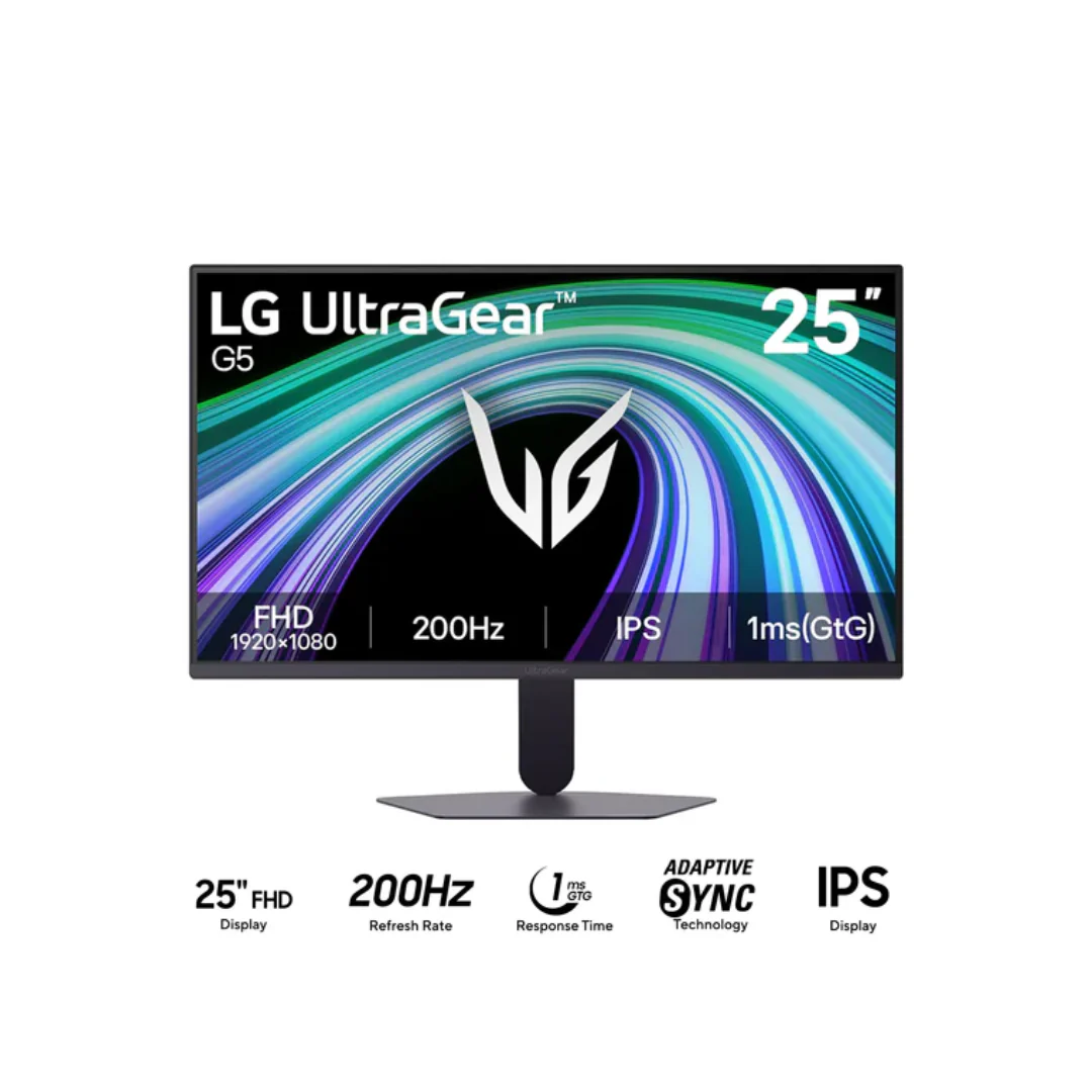LG UltraGear G5 25G523B-B 25" IPS 200Hz FHD 1920x1080 1ms GTG Gaming Monitor with Tilt & Height Adjustment - Image 2