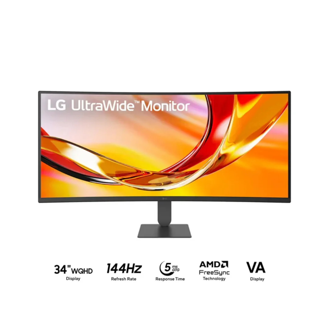 LG UltraWide 34U640B-B 34" WQHD (3440x1440) 144Hz 5ms GTG VA Curved Gaming Monitor with Tilt & Height Adjustment - Image 2