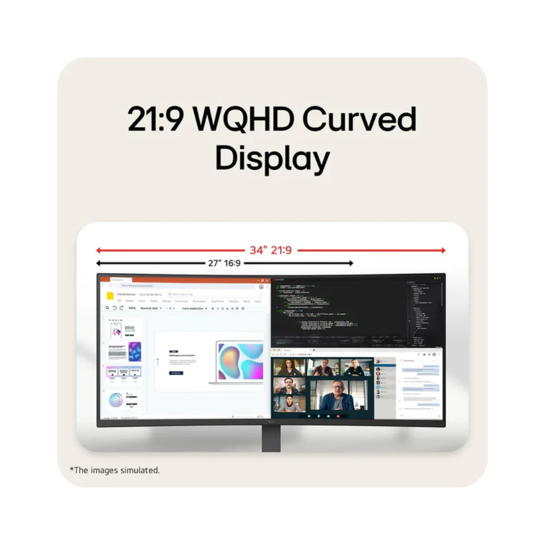 LG UltraWide 34U640B-B 34" WQHD (3440x1440) 144Hz 5ms GTG VA Curved Gaming Monitor with Tilt & Height Adjustment - Image 4