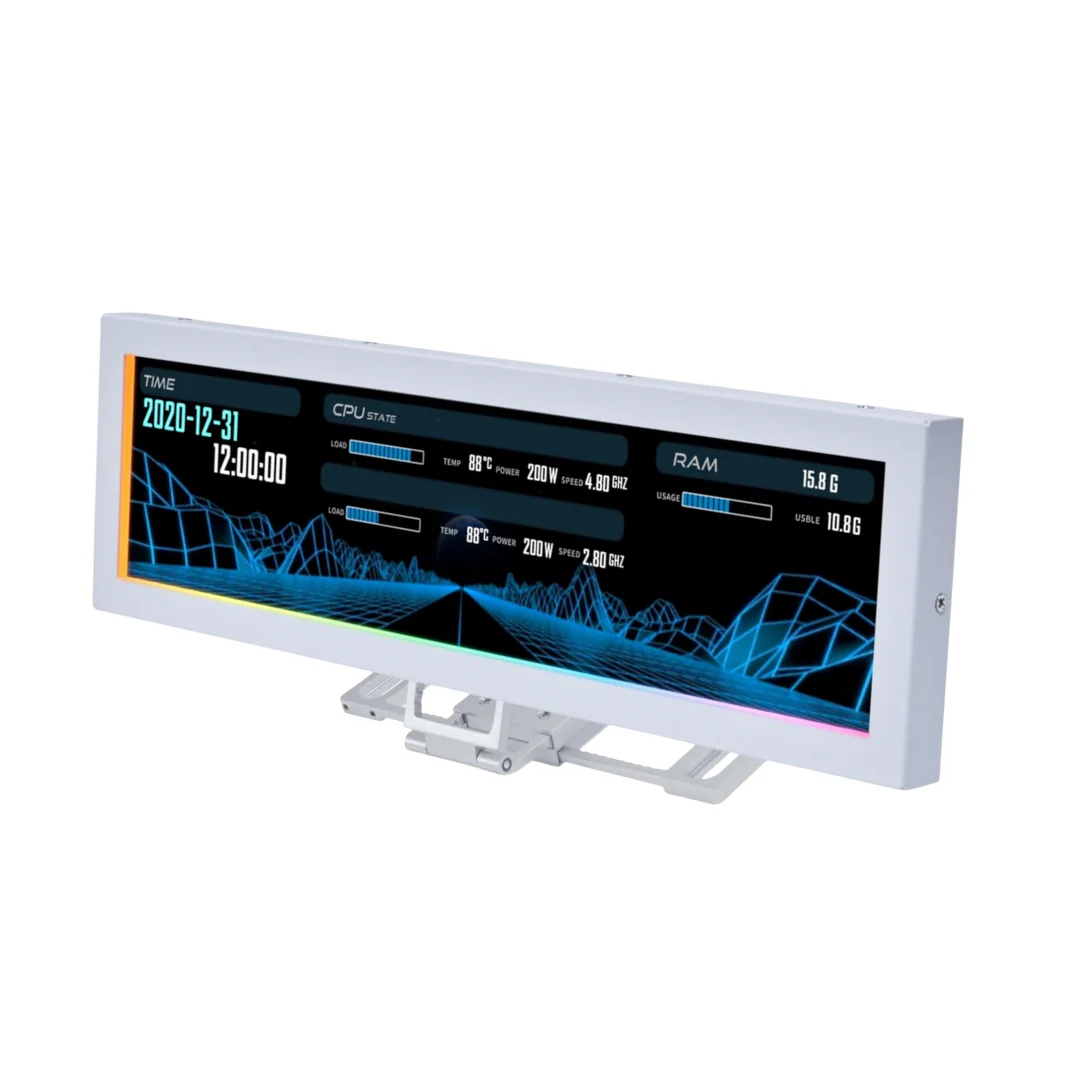 Lian Li 8.8" Universal Screen for PC - Adjustable Mounting for Any Computer Setup ( Black | White) - Image 2