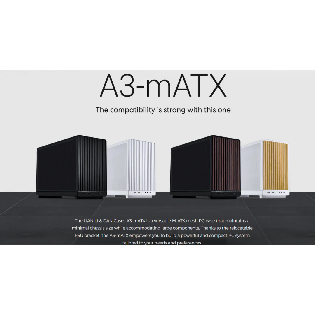 LIAN LI Dan A3 mATX Wooden Mesh mATX / Mini ITX Case ( Black | White ) - Image 4