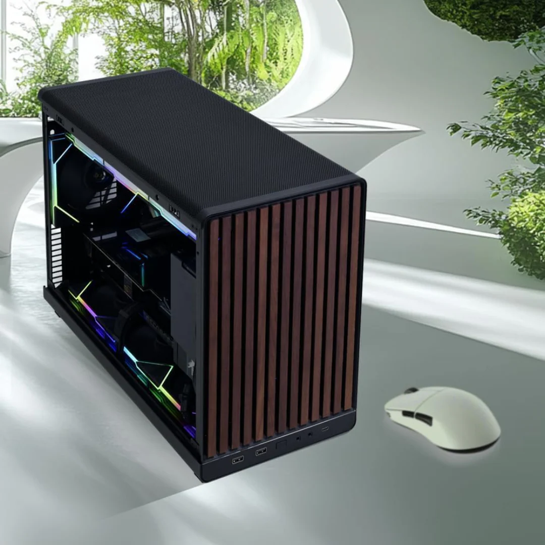 LIAN LI Dan A3 mATX Wooden TG mATX / Mini ITX Case (Black | White) - Image 4