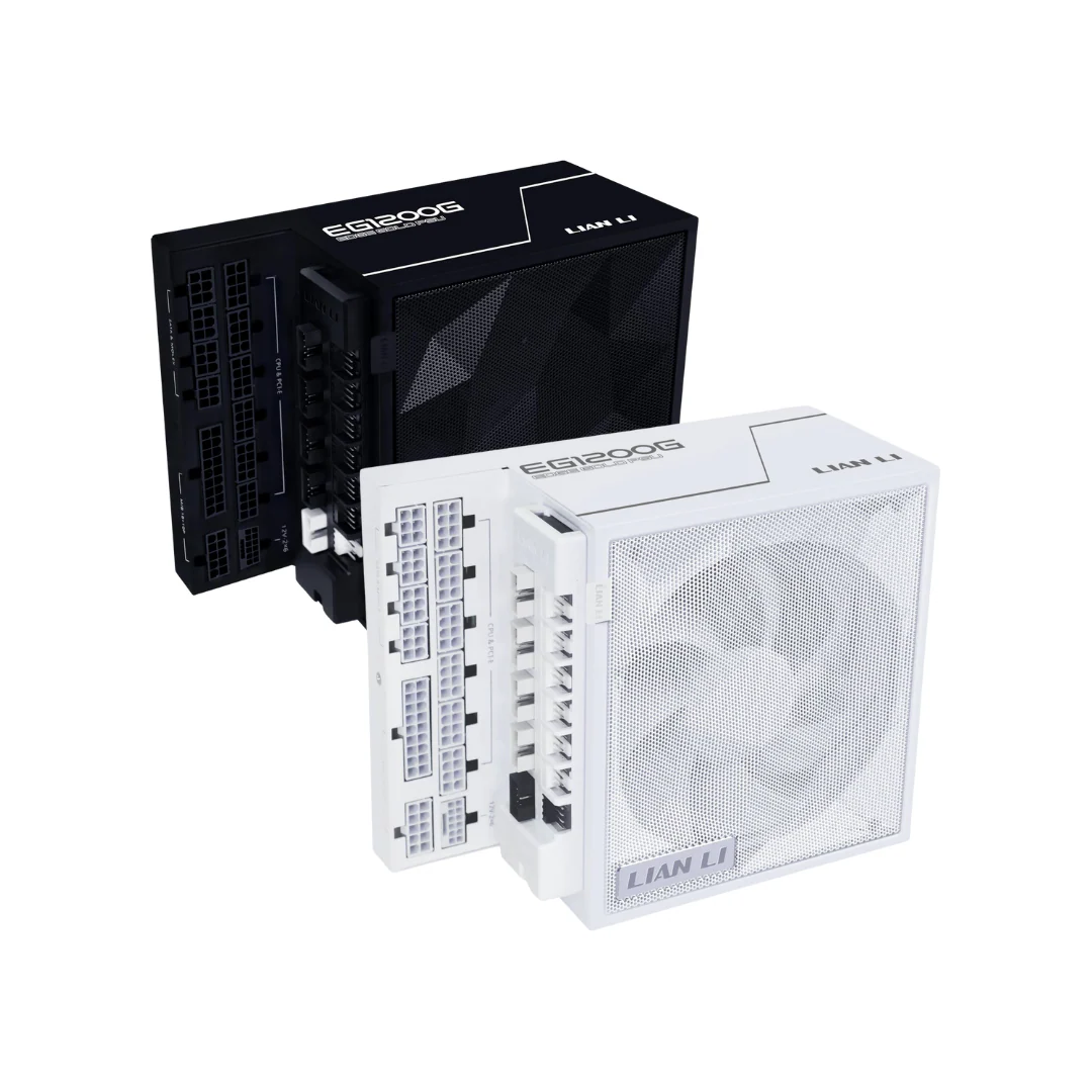 Lian Li Edge EG1200G 1200W 80+ GOLD ATX3.1 PCIe5.1 L-shape for dual chamber Full Modular Power Supply ( White G9P.EG1200G.WH00 | Black G9P.EG1200G.BH00 )