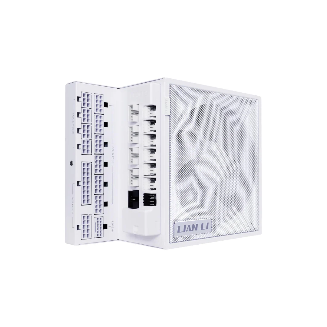 Lian Li Edge EG1200G 1200W 80+ GOLD ATX3.1 PCIe5.1 L-shape for dual chamber Full Modular Power Supply ( White G9P.EG1200G.WH00 | Black G9P.EG1200G.BH00 ) - Image 2