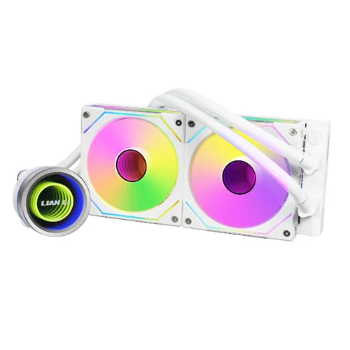 Lian Li Galahad II Trinity 240mm UNI FAN SL-INFINITY AIO ( Black / White ) CPU Liquid Cooler ARGB daisy-chainable radiator fans - Image 2
