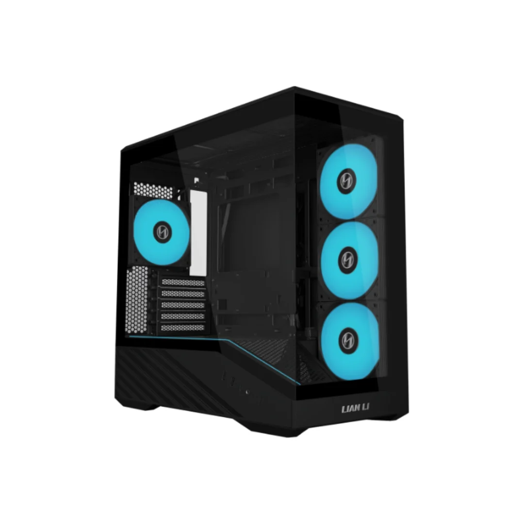 Lian Li Vector V100 Mini mATX TG PC Case with Pre-Installed LED 4 x 120mm ARGB PWM Fans ( Black V100RMIX ) - Image 2