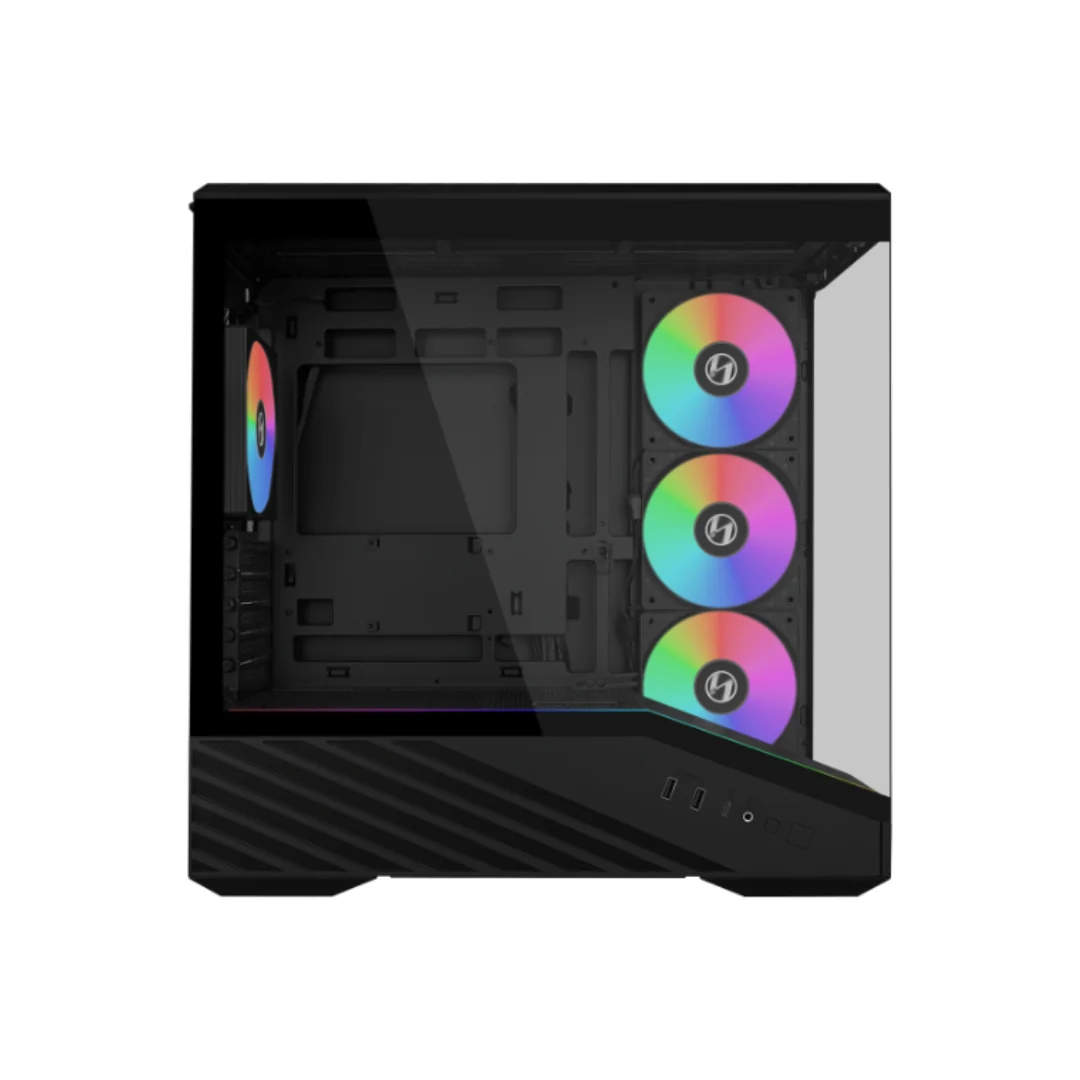Lian Li Vector V100 Mini mATX TG PC Case with Pre-Installed LED 4 x 120mm ARGB PWM Fans ( Black V100RMIX ) - Image 4