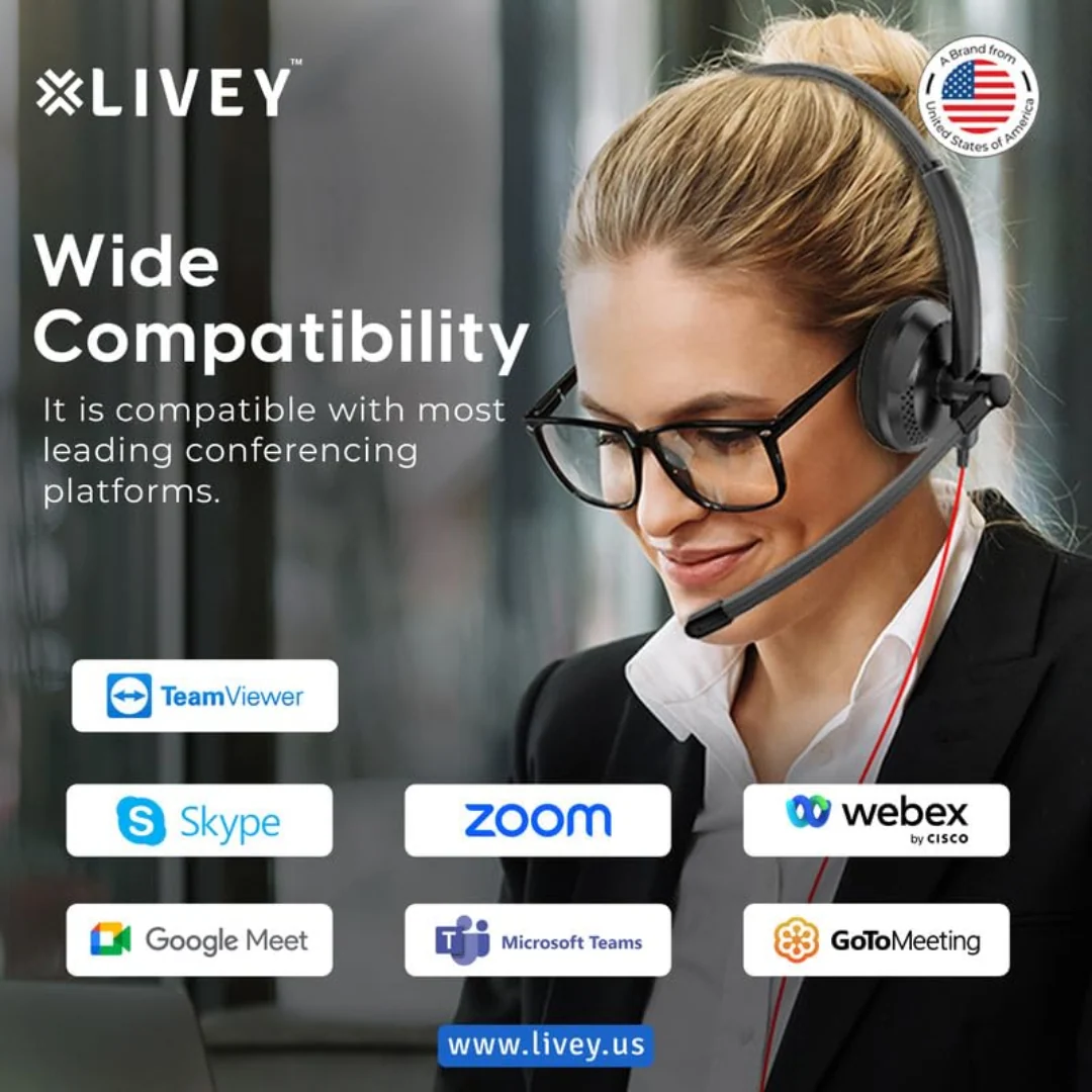 Livey LT-410DU USB Stereo Headset Black - Image 2