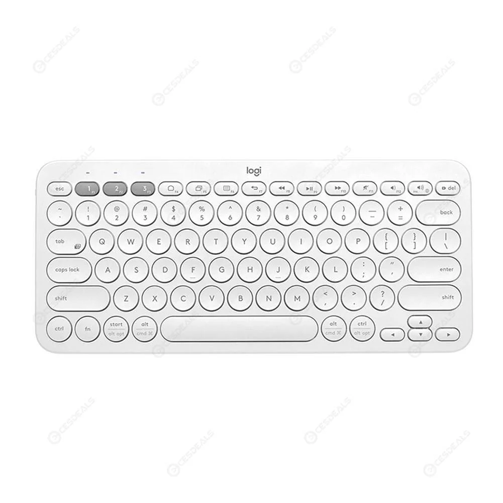 Logitech K380 Multi-Device Bluetooth Keyboard ( Dark Grey | Off white ) - Image 3