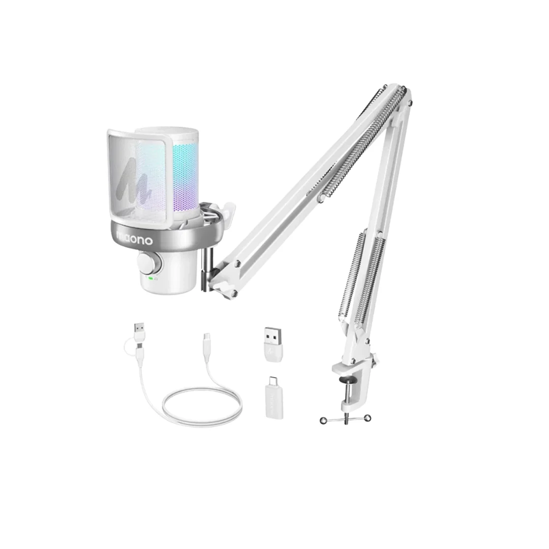 Maono DM40 Pro S Wireless RGB Condenser Gaming Desktop Microphone with Boom Arm (Black | White) - Image 3
