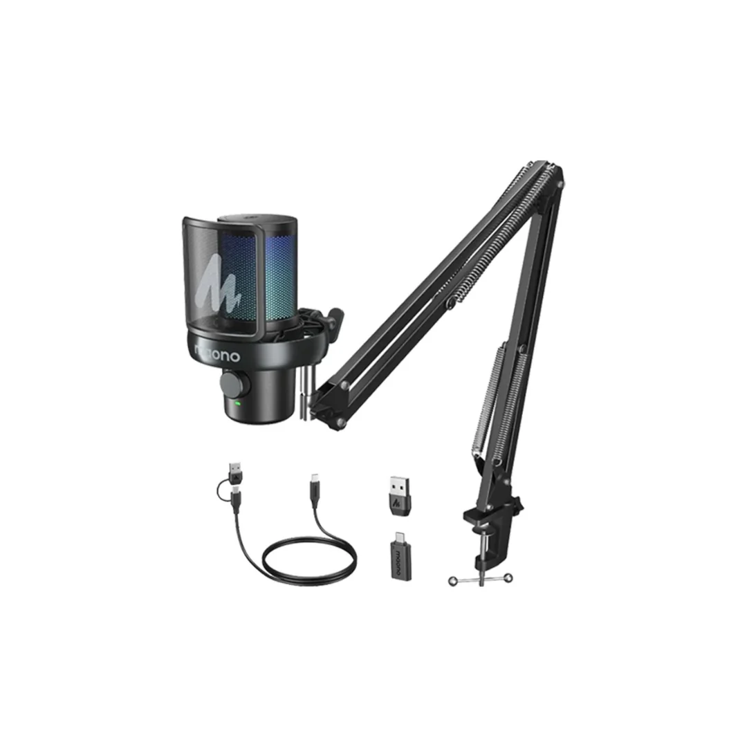 Maono DM40 Pro S Wireless RGB Condenser Gaming Desktop Microphone with Boom Arm (Black | White) - Image 4