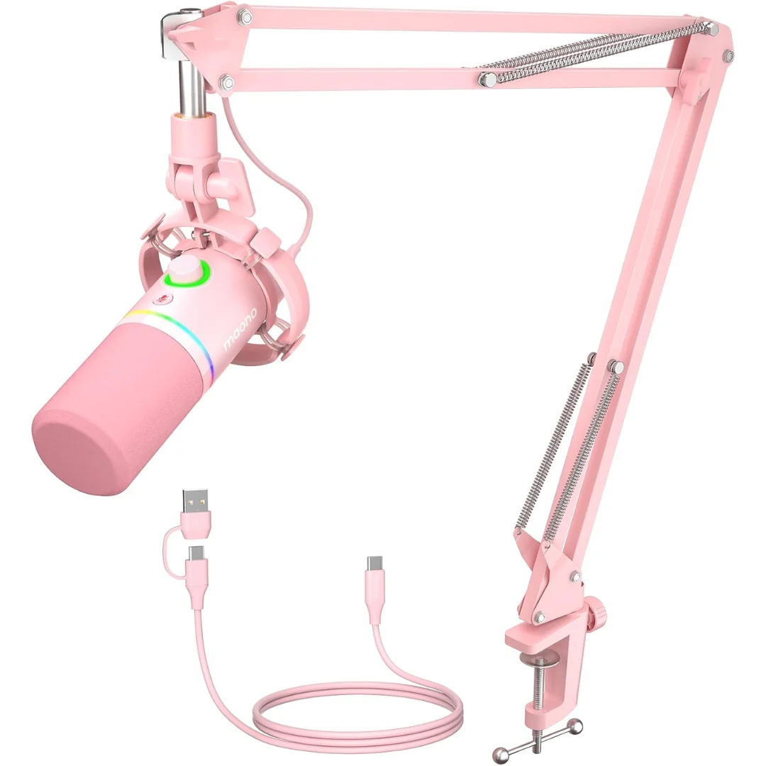 Maono PD200XS USB/XLR Podcast Dynamic Microphone Set with Boom Arm ( Black | White | Pink ) - Image 4