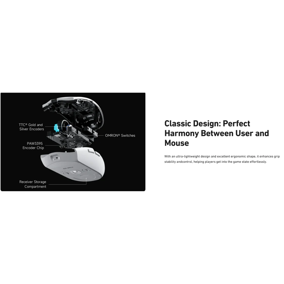 MCHOSE G3 Ultra Dual 8K Polling Rate High-Performance Wireless Gaming Mouse - 500mAh Battery - Image 5