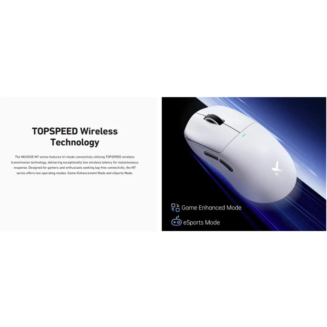 MCHOSE M7 Tri-Mode Wireless Gaming Mouse - Image 4