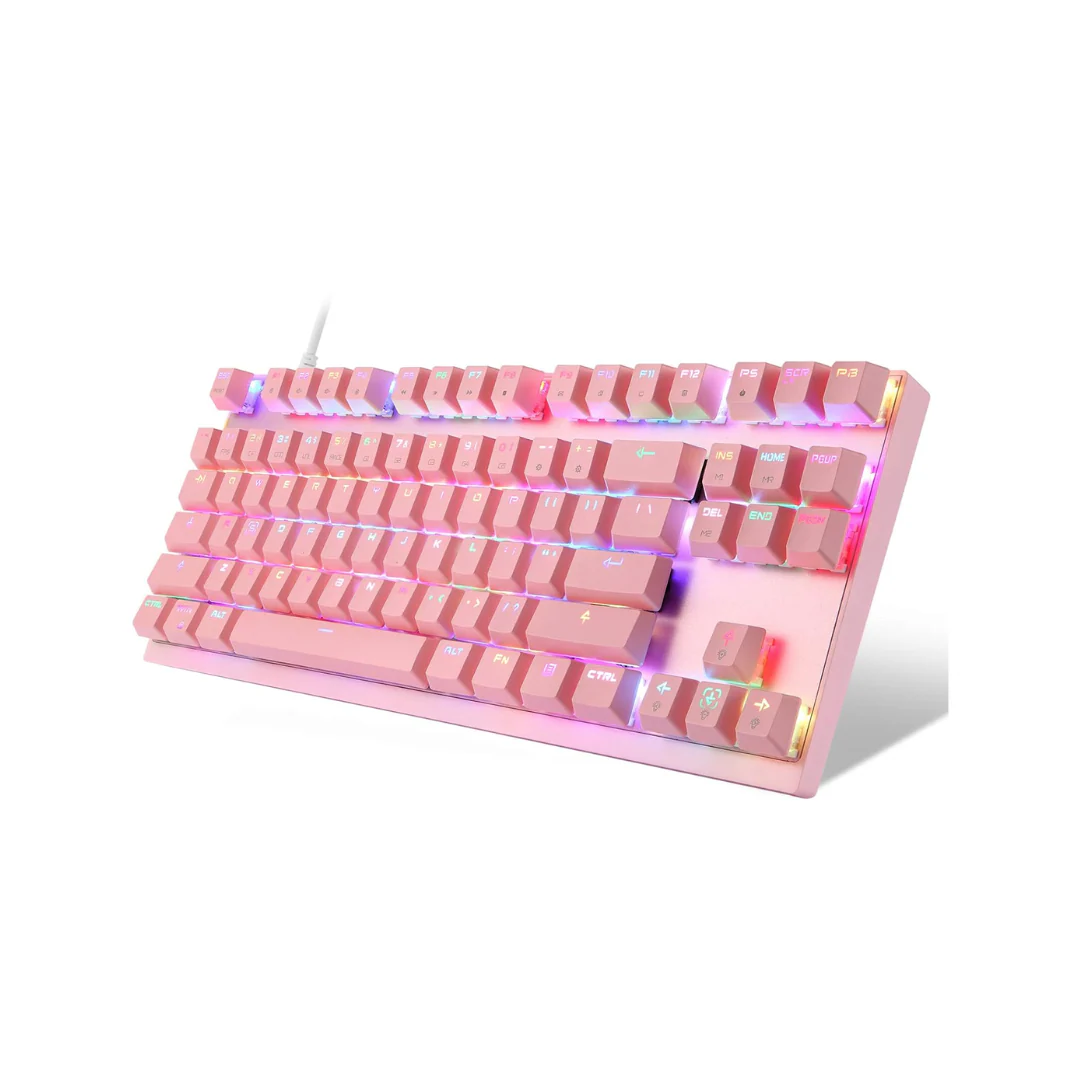 Motospeed CK82 RGB Blue Switch Gaming Pink Keyboard - Image 2