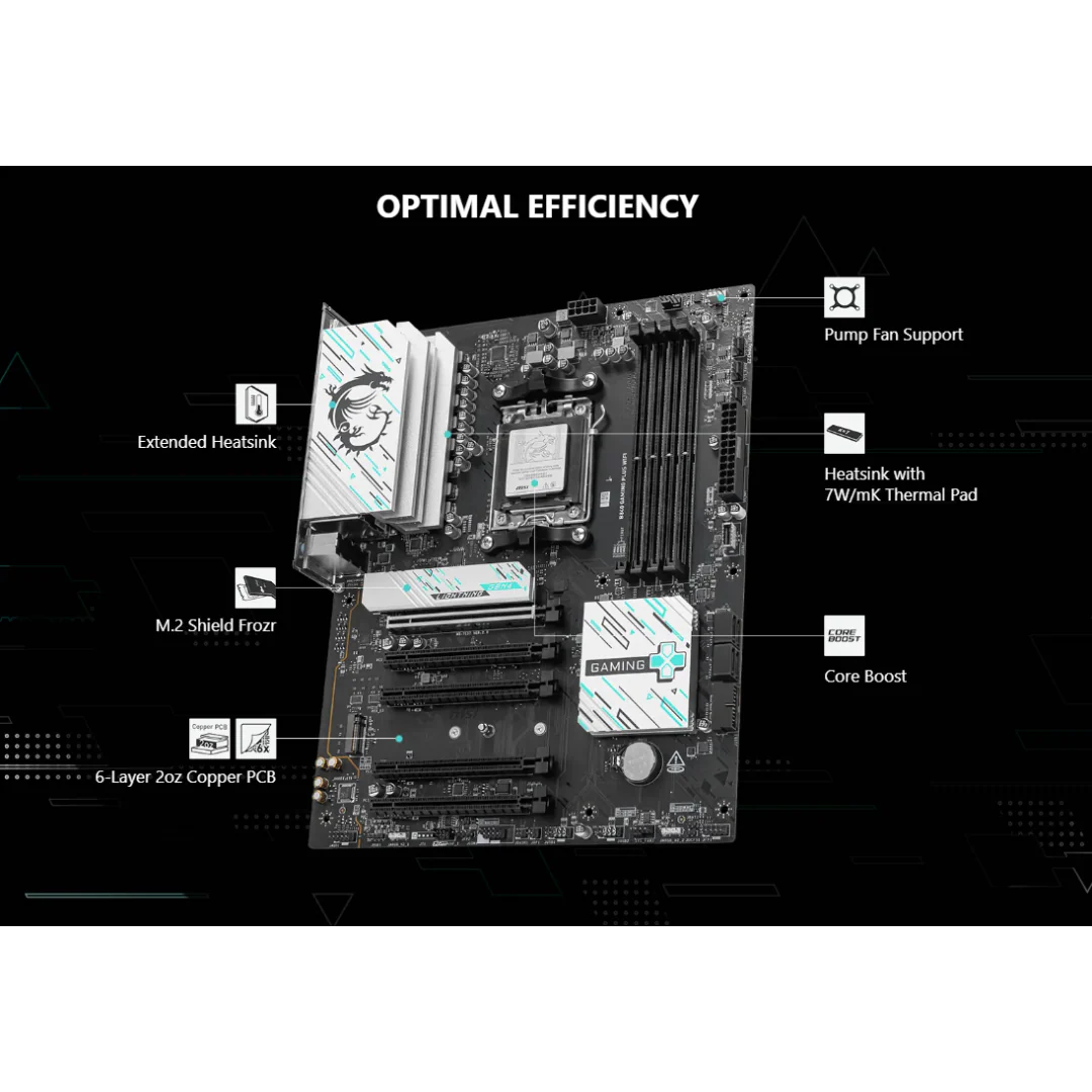 MSI B840 Gaming Plus WiFi DDR5 ATX AM5 Motherboard - Image 4