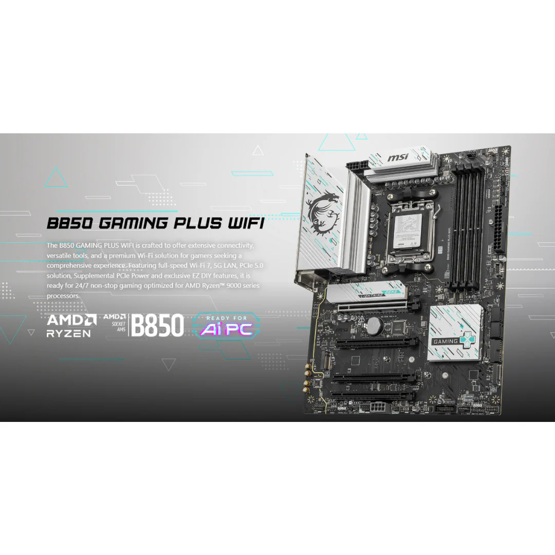 MSI B850 Gaming Plus WiFi DDR5 ATX AM5 Motherboard - Image 4