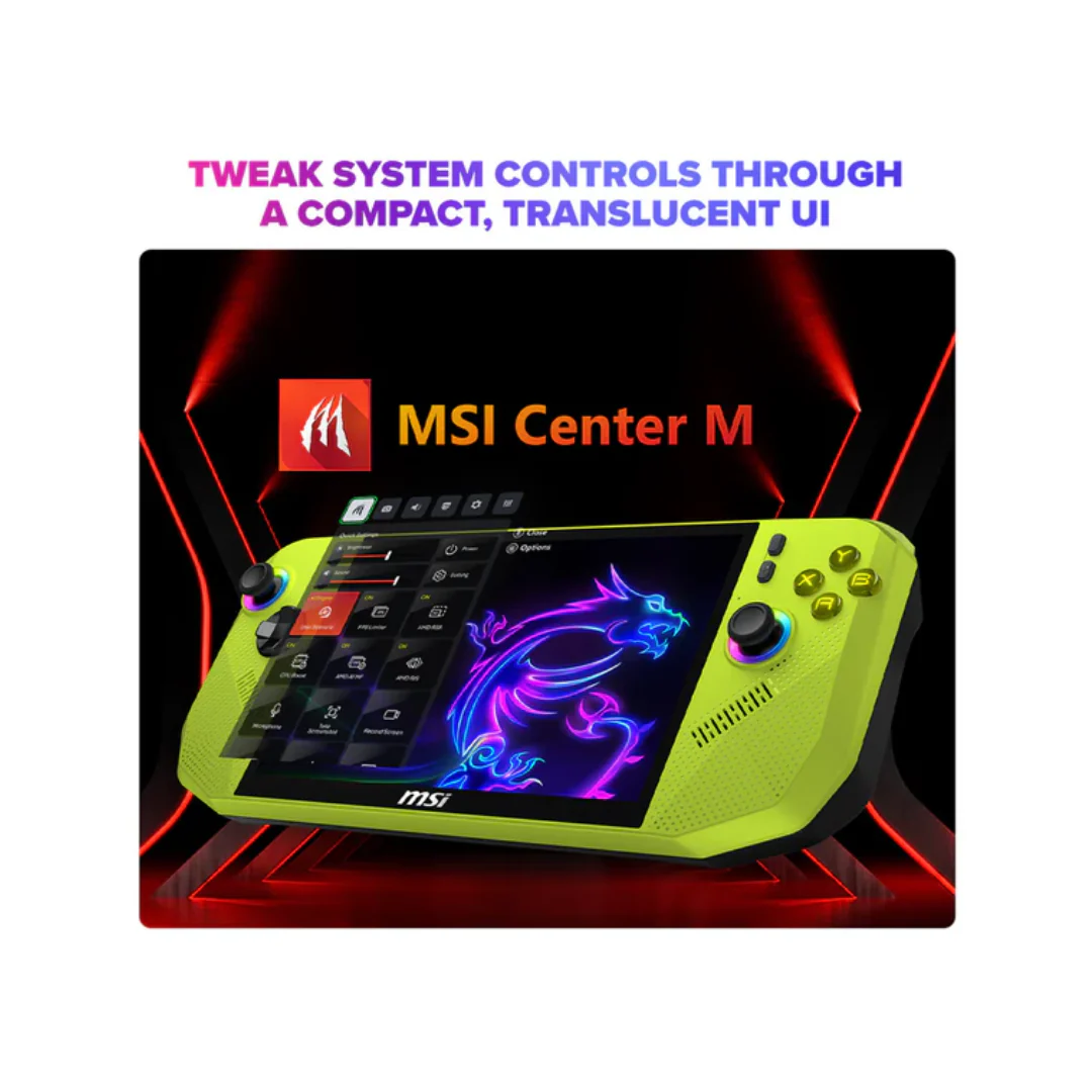 MSI Claw A8 BZ2EM-023PH Handheld Gaming (Neon Green) | 8" FHD+ (1920x1200) 120Hz Touchscreen | Ryzen Z2 Extreme | 24GB RAM | 1TB SSD | AMD Radeon Graphics | Windows 11 Home - Image 4
