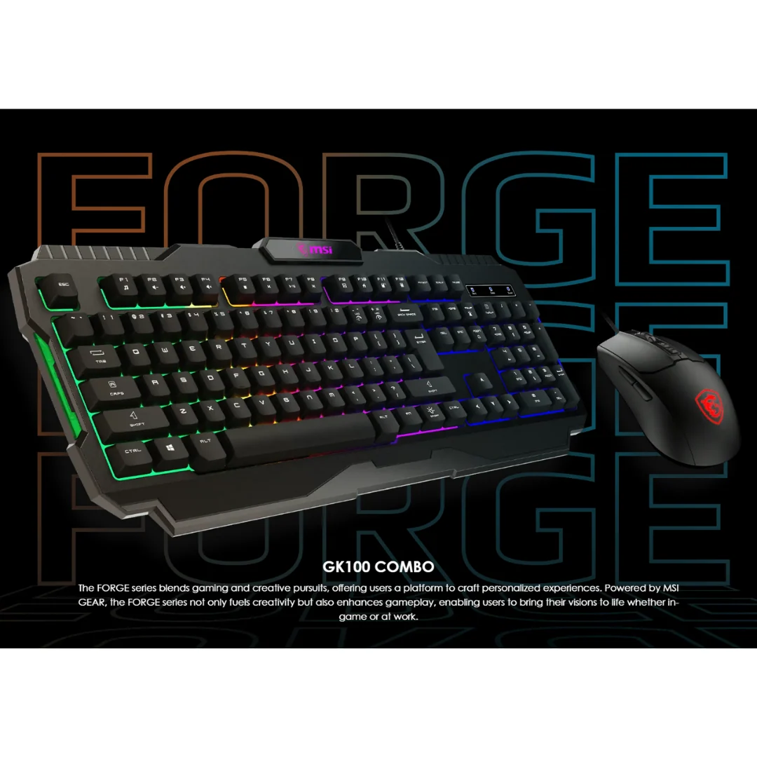 MSI Forge GK100 Combo Black Mouse (GM100+GK100) S11-04US20K-HH9 - Image 4