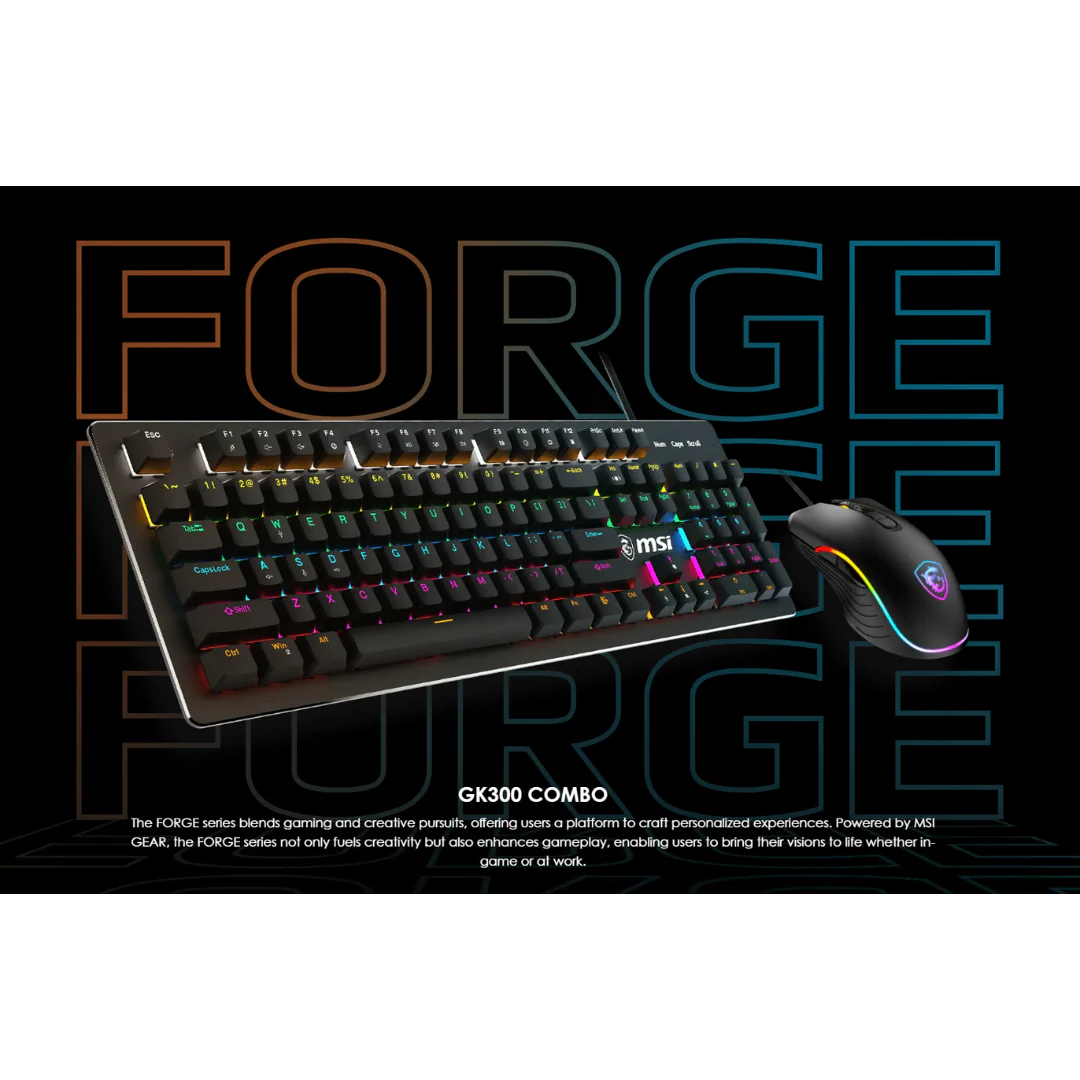MSI Forge GK300 Combo Blue Mouse (GM300+GK300) S11-04US20H-HH9 - Image 4