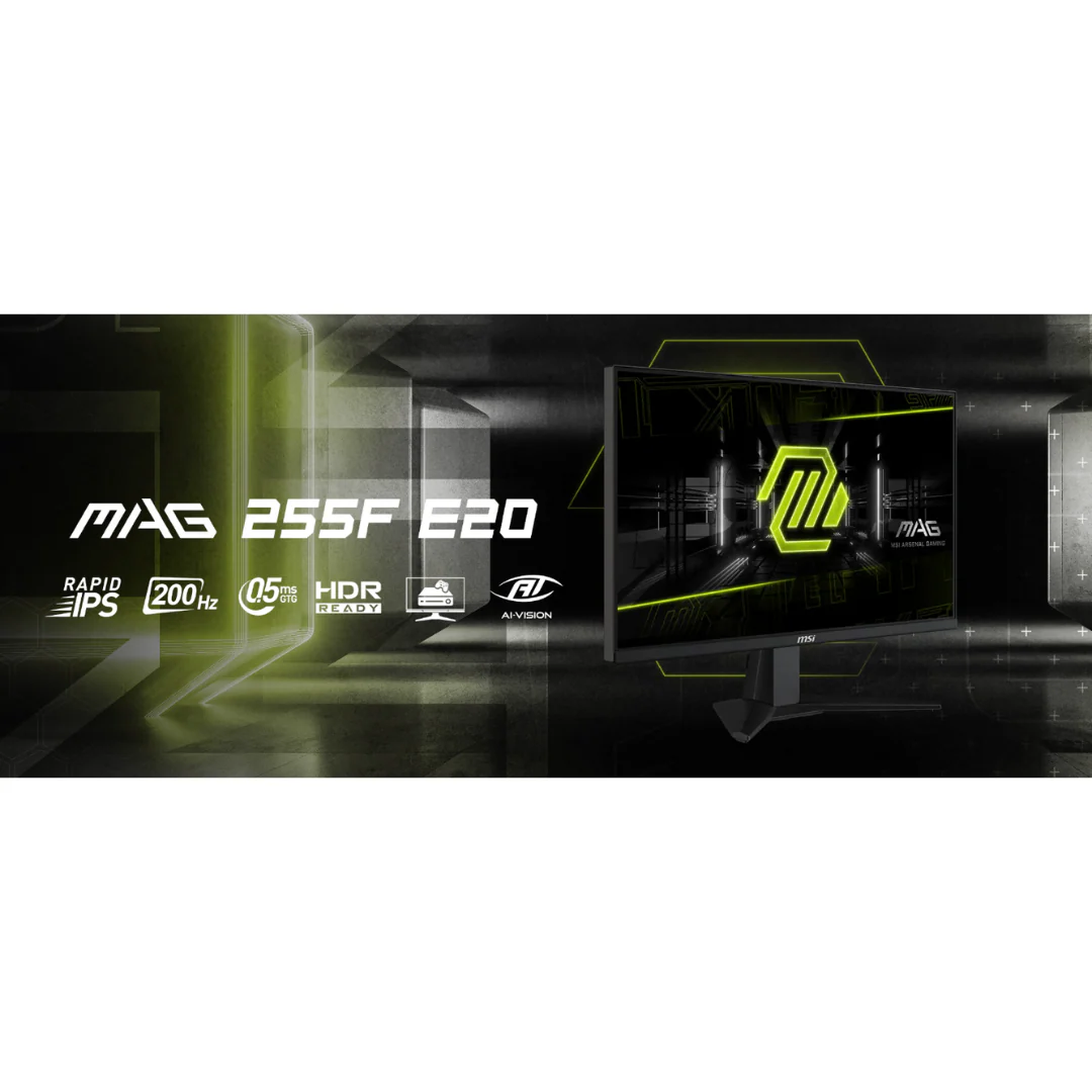MSI MAG 255F E20 24.5" IPS 200Hz (1920x1080) 0.5ms GtG Rapid Gaming Monitor with Tilt Adjustment - Image 4