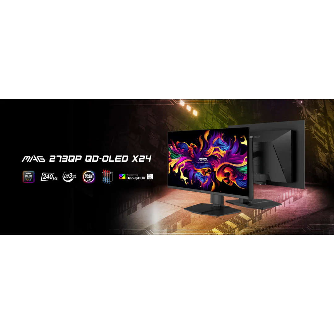MSI MAG 273QP QD-OLED X24 26.5" 240Hz WQHD (2560x1440) 0.03ms GTG Adaptive-Sync Gaming Monitor - Image 4