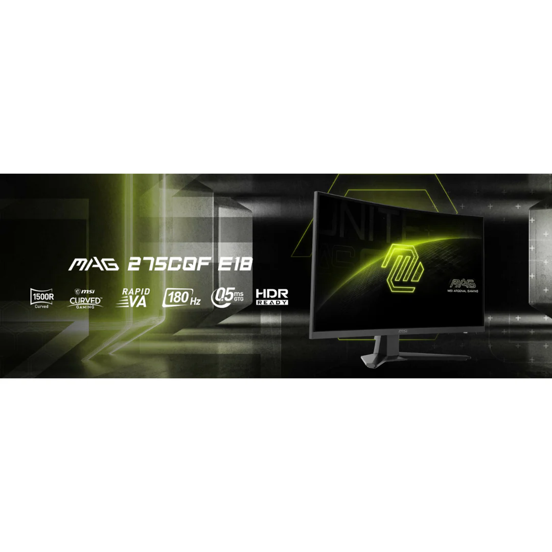 MSI MAG 275CQF E18 27" Curved VA 180Hz WQHD 2560X1440 0.5ms Gaming Monitor - Image 4