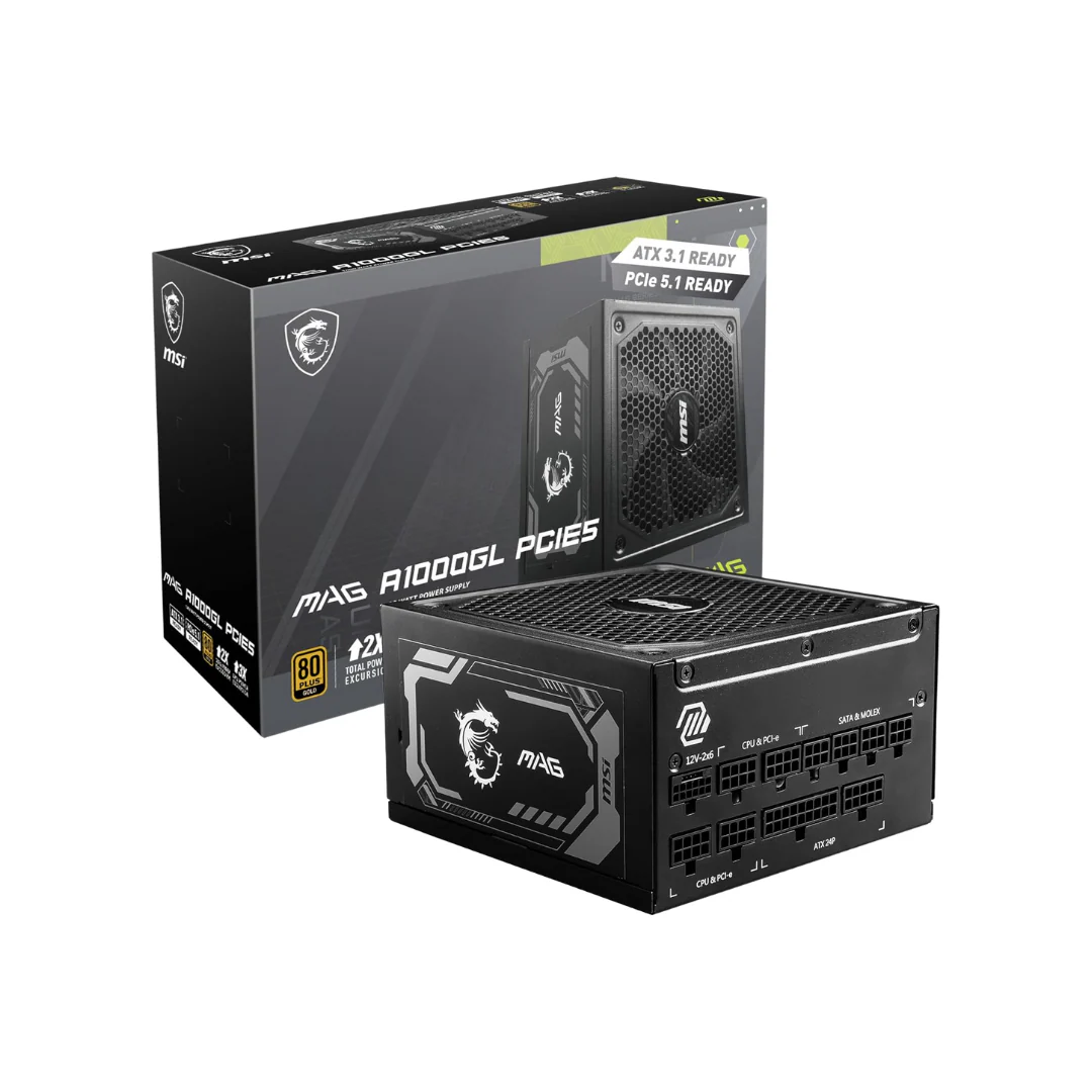 MSI MAG A1000GL PCIe5 GOLD 1000W 80+ Full Modular MAG-A1000GL-PCIE5 Power Supply
