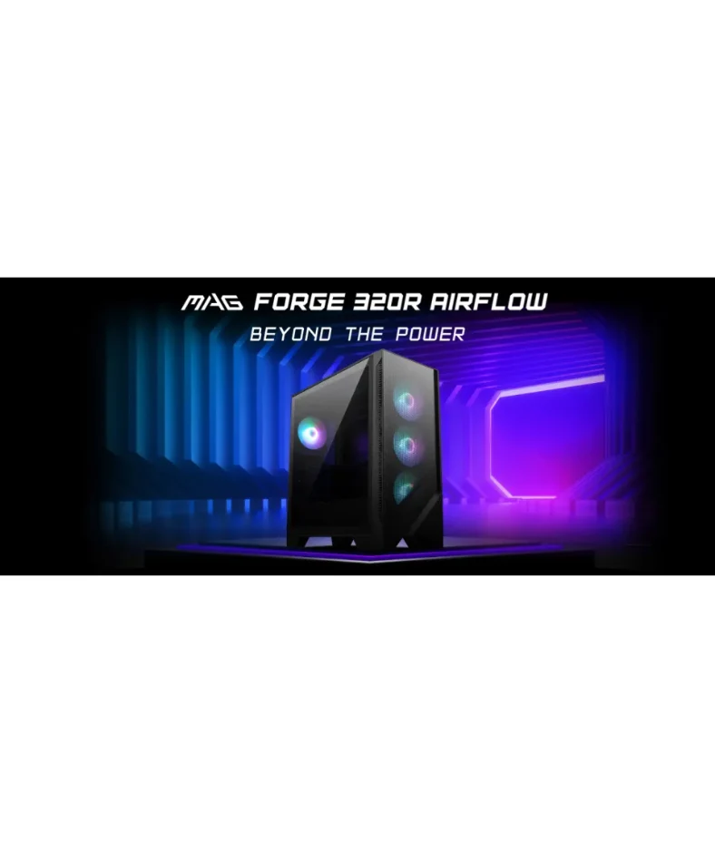 MSI MAG Forge 320R Airflow ATX TG Case with 4X120mm ARGB Fan - Image 3