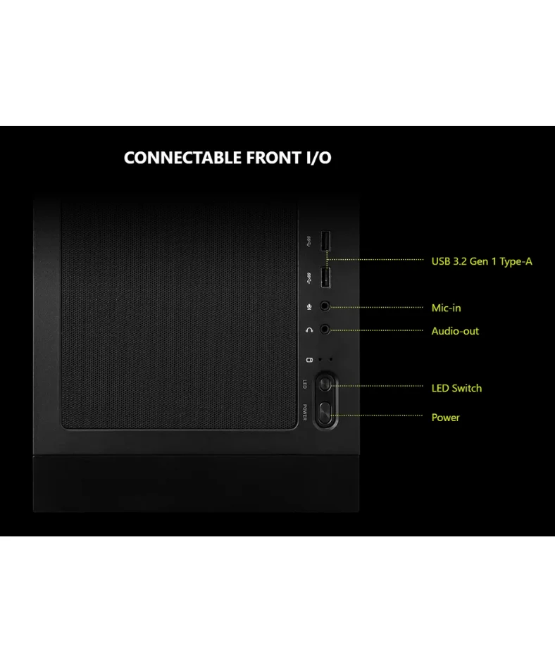 MSI MAG Forge 320R Airflow ATX TG Case with 4X120mm ARGB Fan - Image 4