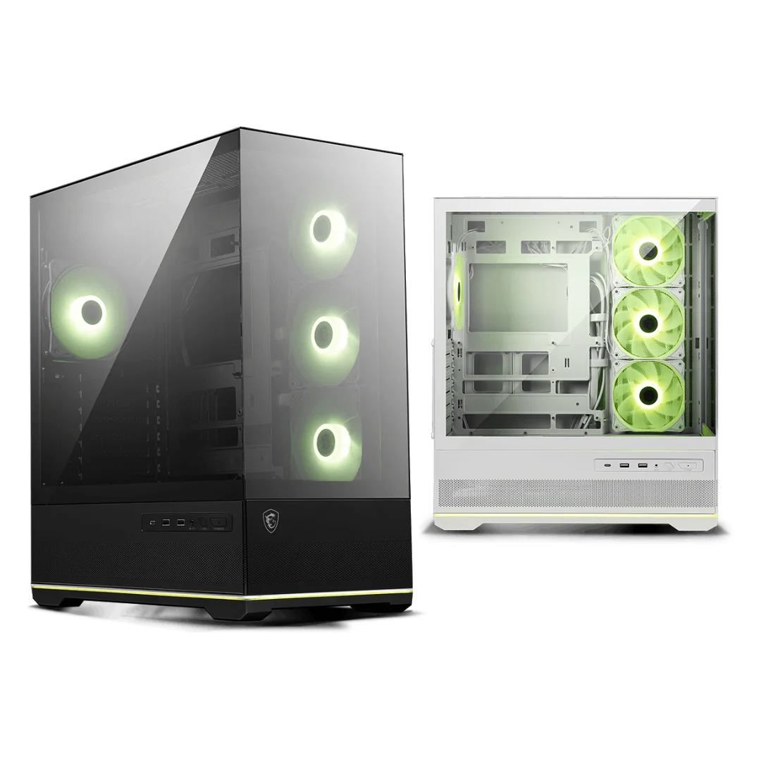 MSI MAG Pano 110R PZ Micro-ATX Mid Tower Tempered Glass Gaming Case (Black | White)