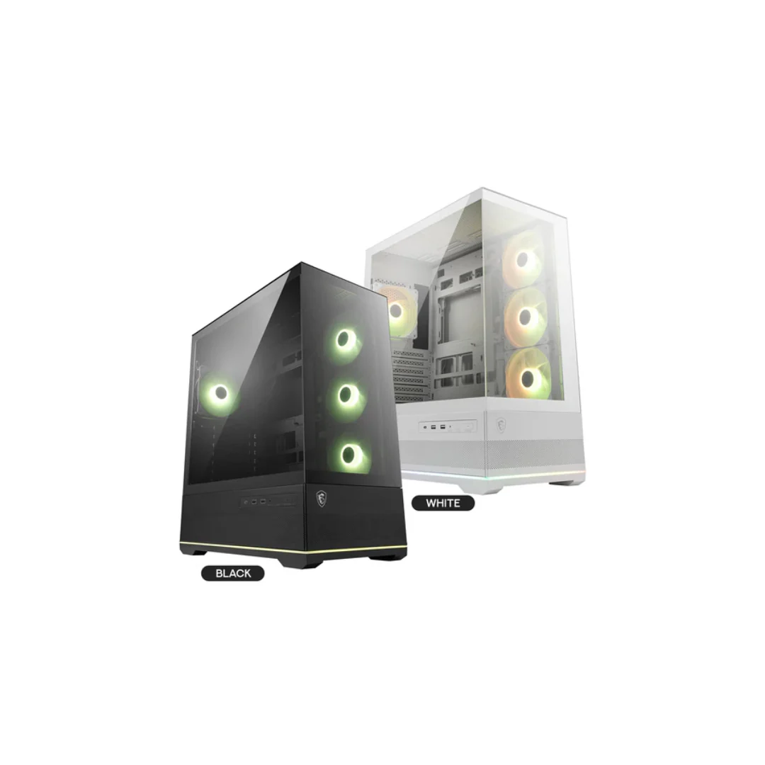 MSI MAG Pano 110R PZ Micro-ATX Mid Tower Tempered Glass Gaming Case (Black | White) - Image 4