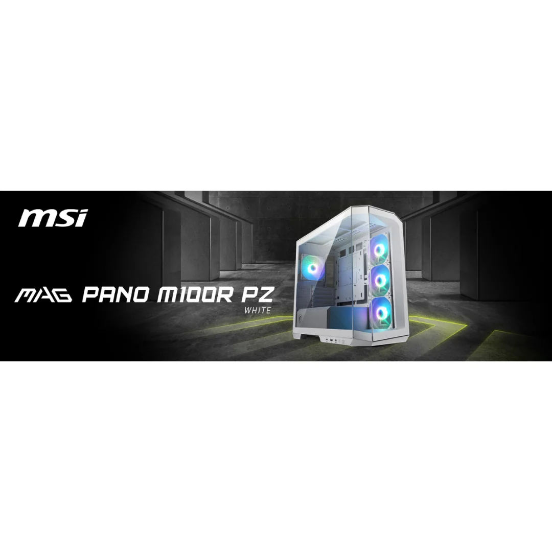 MSI MAG PANO M100R PZ White Mid Tower Case (4*120mm ARGB Fans) - Image 4