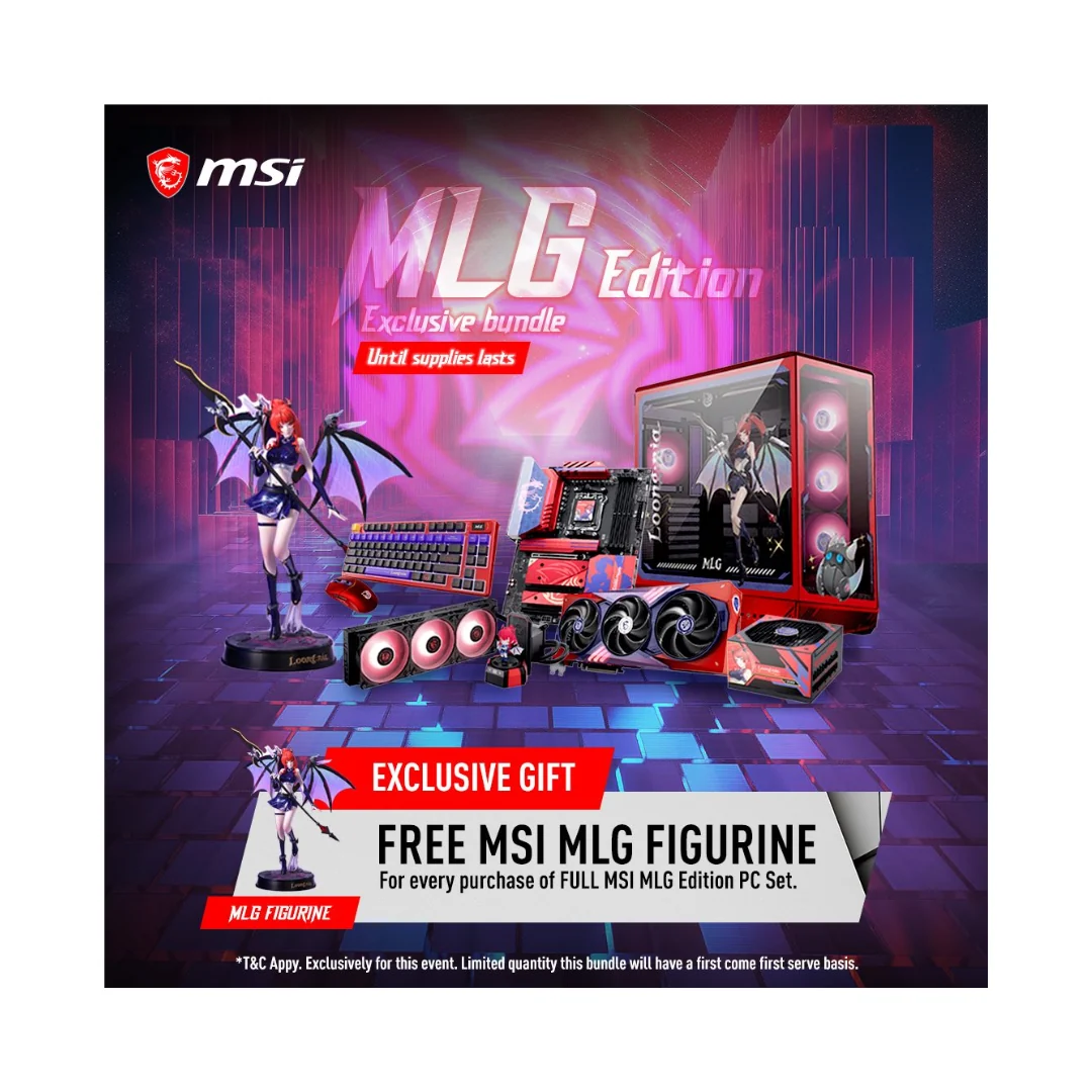 MSI MLG Edition PC Build - B850 MB | RTX 5070 Ti 16G GPU | A850GLS PSU | Coreliquid A17 AIO | PANO 130R Case | Versa Wireless Mouse | Forge TKL Wireless KB