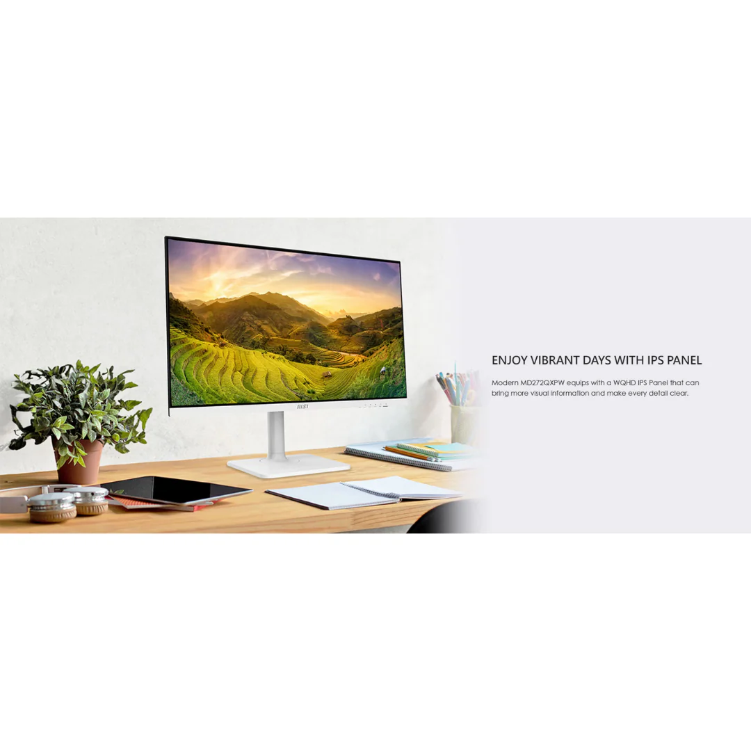 MSI Modern MD272QXPW 27" IPS 100Hz WQHD 2560x1440 1ms IPS Business Professional Monitor - Image 4